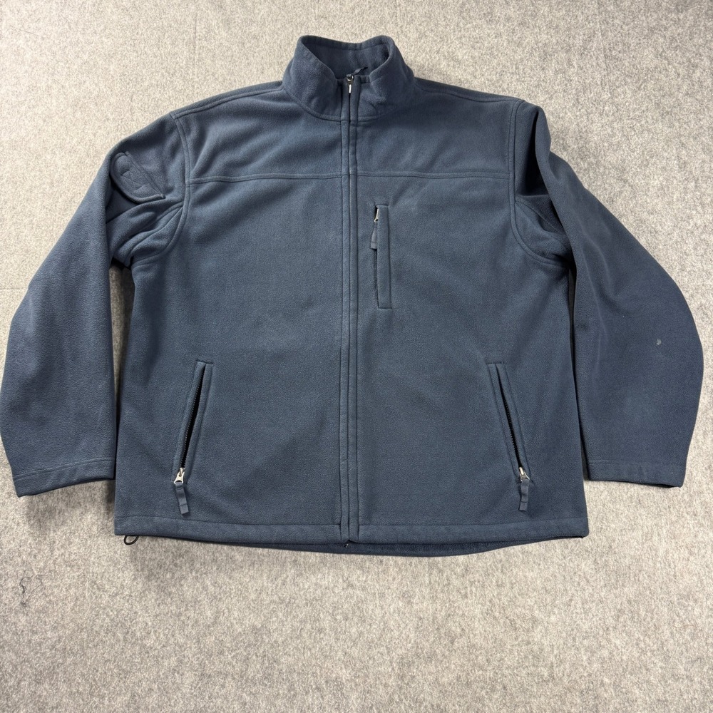 Duluth Trading Jacket Men Large Blue Shoremans Fleece Grid Lock Outdoor Workwear